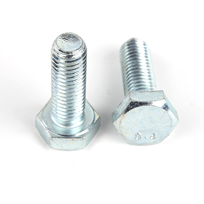 工业熊碳钢8.8级蓝白锌外六角全牙螺栓DIN933